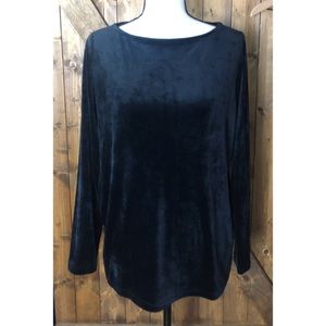 Velour Boat Neck Long Sleeve Tunic Size XS